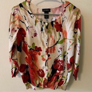 Lane Bryant Colorful Floral Cardigan Size 14/16